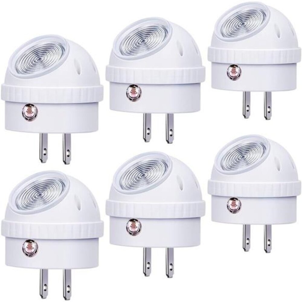 Plug-in Night Lights,Warm White LED Nightlight,360° Rotation,Dusk to Dawn Sensor